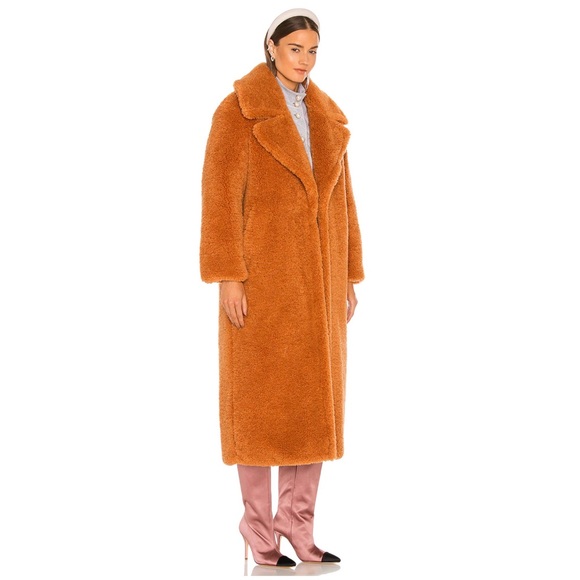 - NEW Lovers + Friends Angelina Faux Fur Teddy Coat Amber BX1 - Picture 2 of 7